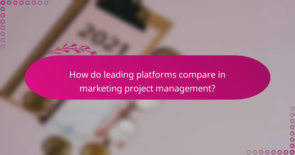 How do leading platforms compare in marketing project management?