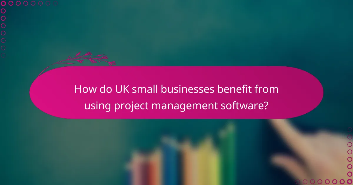 How do UK small businesses benefit from using project management software?