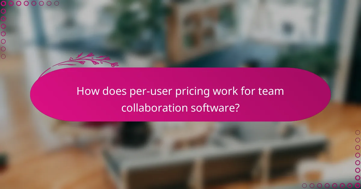 How does per-user pricing work for team collaboration software?