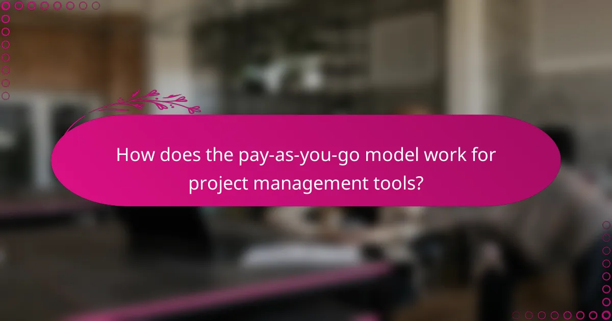 How does the pay-as-you-go model work for project management tools?