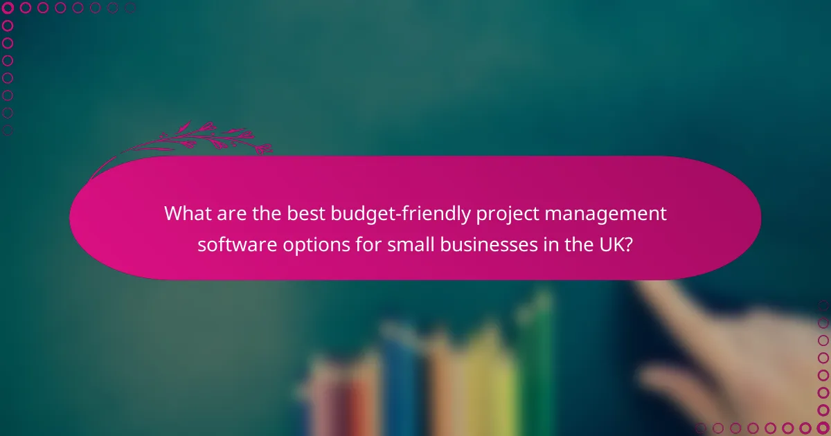 What are the best budget-friendly project management software options for small businesses in the UK?