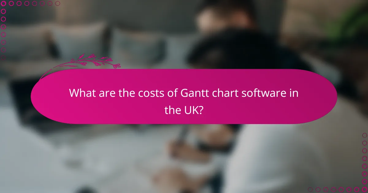What are the costs of Gantt chart software in the UK?