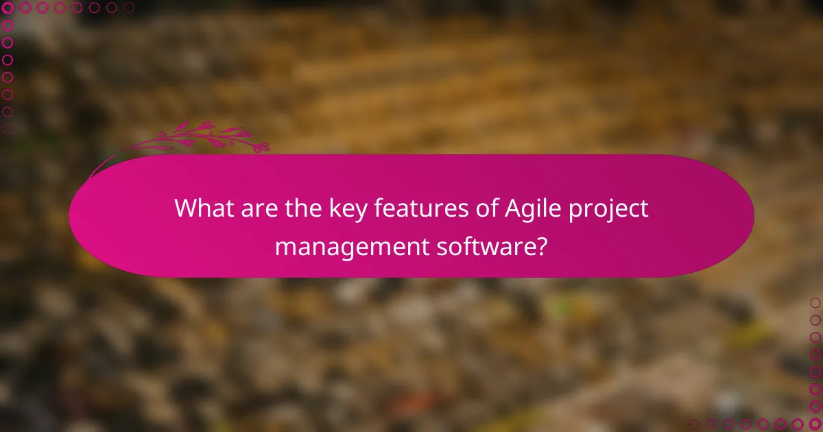 What are the key features of Agile project management software?