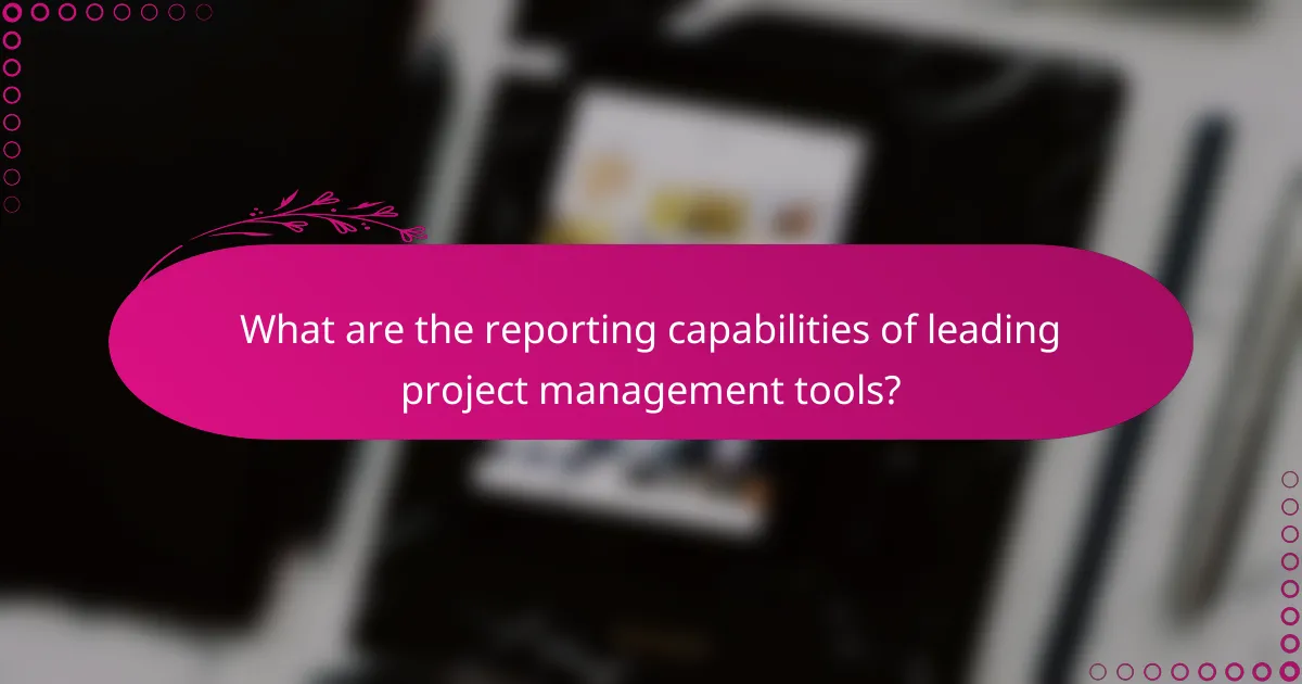 What are the reporting capabilities of leading project management tools?