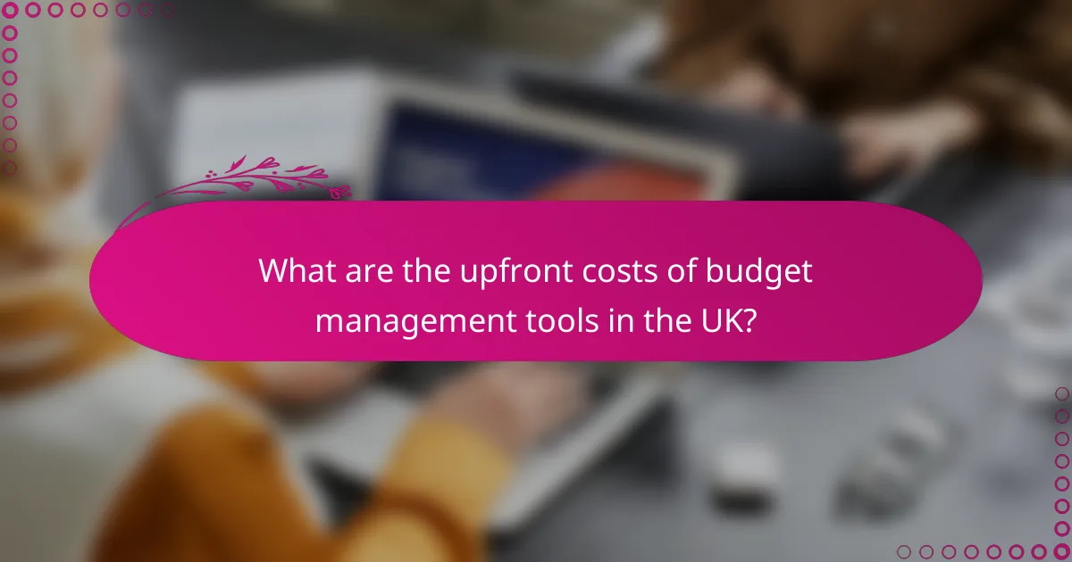 What are the upfront costs of budget management tools in the UK?