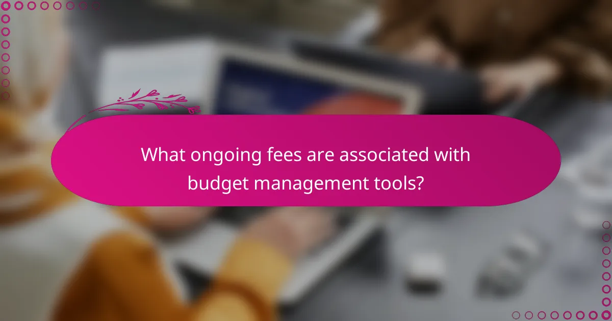 What ongoing fees are associated with budget management tools?